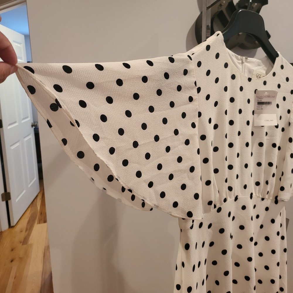 DOT HIGH/LOW FIT  & FLARE DRESS